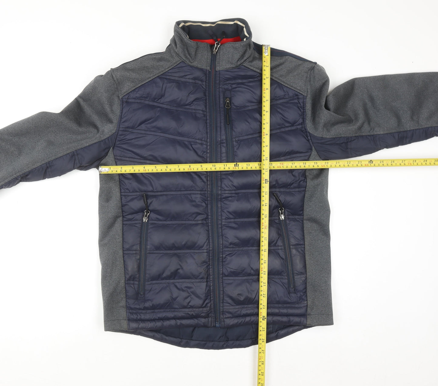 Indigo Men's Blue Puffer Softshell Jacket Medium Zip Pockets