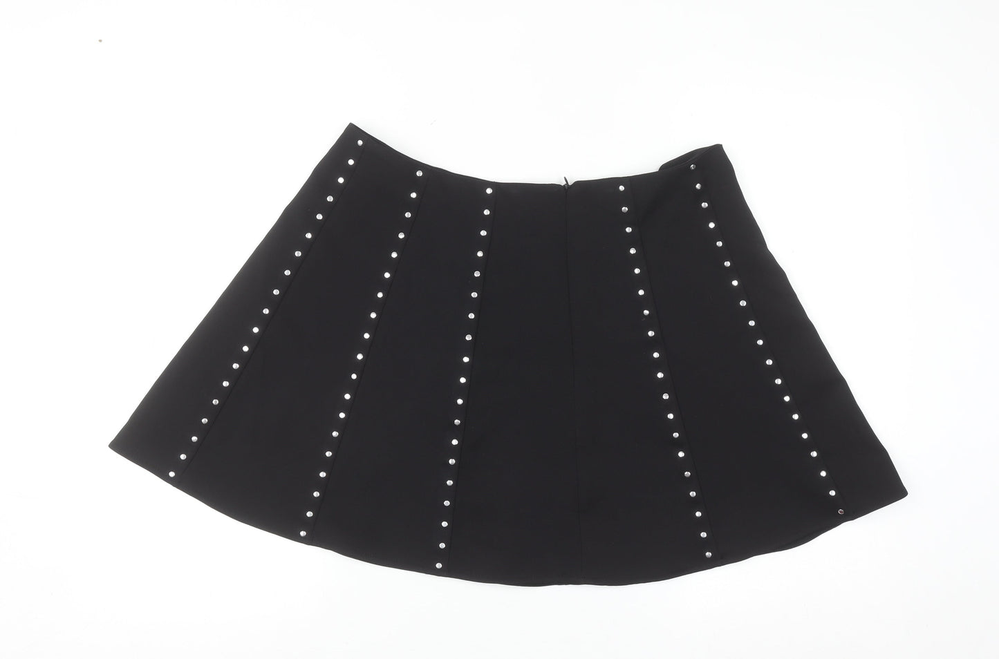 Savida Women’s Black Studded A-Line Short Skirt Size 14