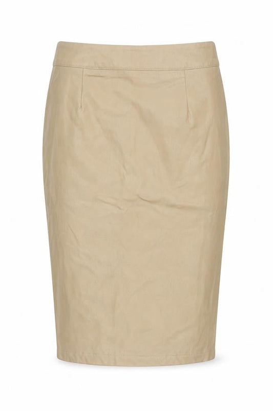 AX Paris Women’s Beige Faux Leather Pencil Skirt Size 8