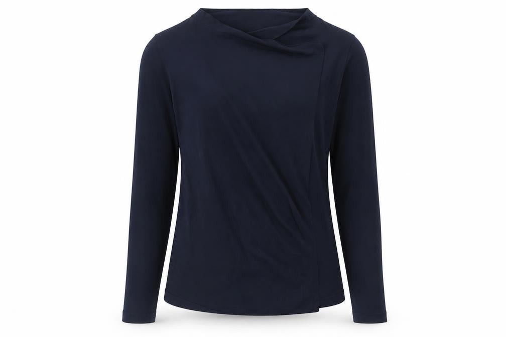Gallery Women's Blue Boat Neck Long Sleeve Pullover Jumper Size M