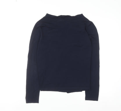 Close-up detail of Gallery Women's Blue Boat Neck Long Sleeve jumper, size M