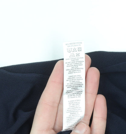 Brand and care label for Gallery Women's Blue Boat Neck Long Sleeve jumper, size M