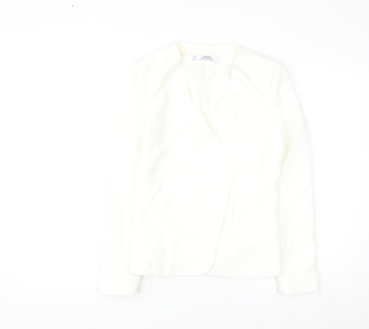 Mango Women Ivory Suit Collection Blazer XS Slim Fit Polyester Blend