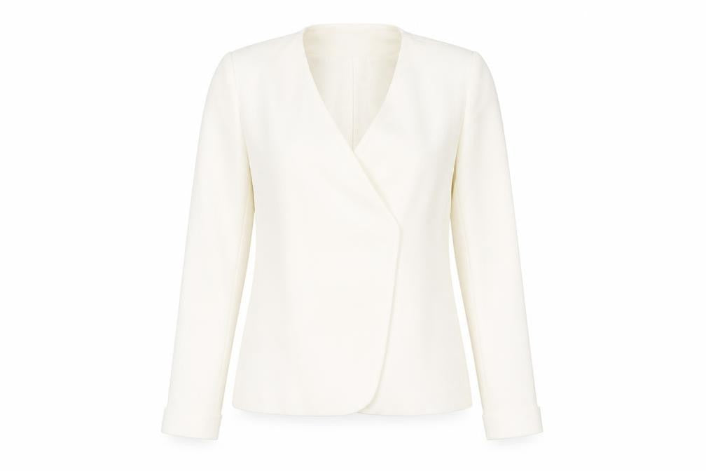Mango Women Ivory Suit Collection Blazer XS Slim Fit Polyester Blend