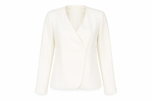 Mango Women Ivory Suit Collection Blazer XS Slim Fit Polyester Blend