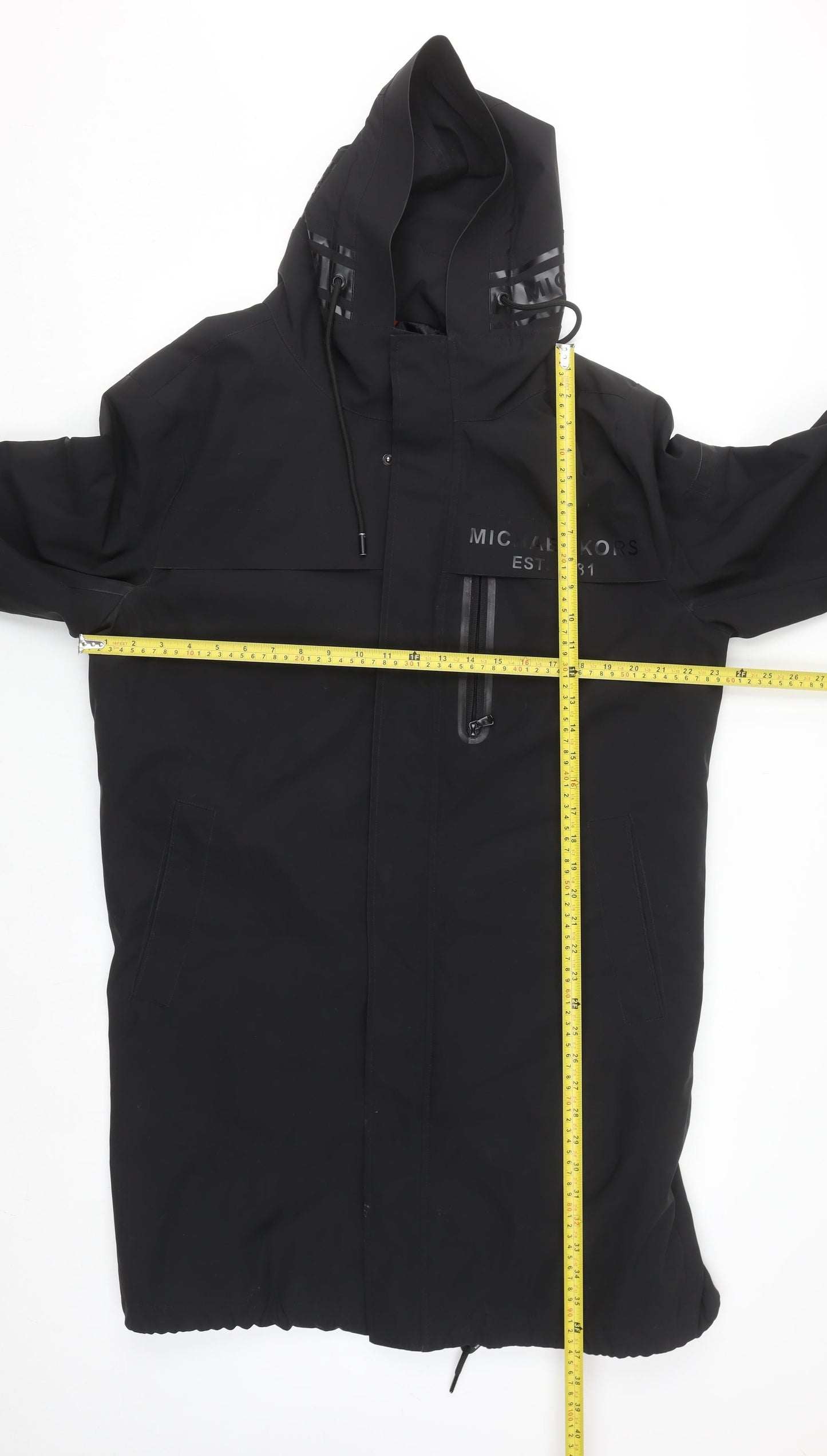 Michael Kors Men Black Hooded Waterproof Parka Coat Size M