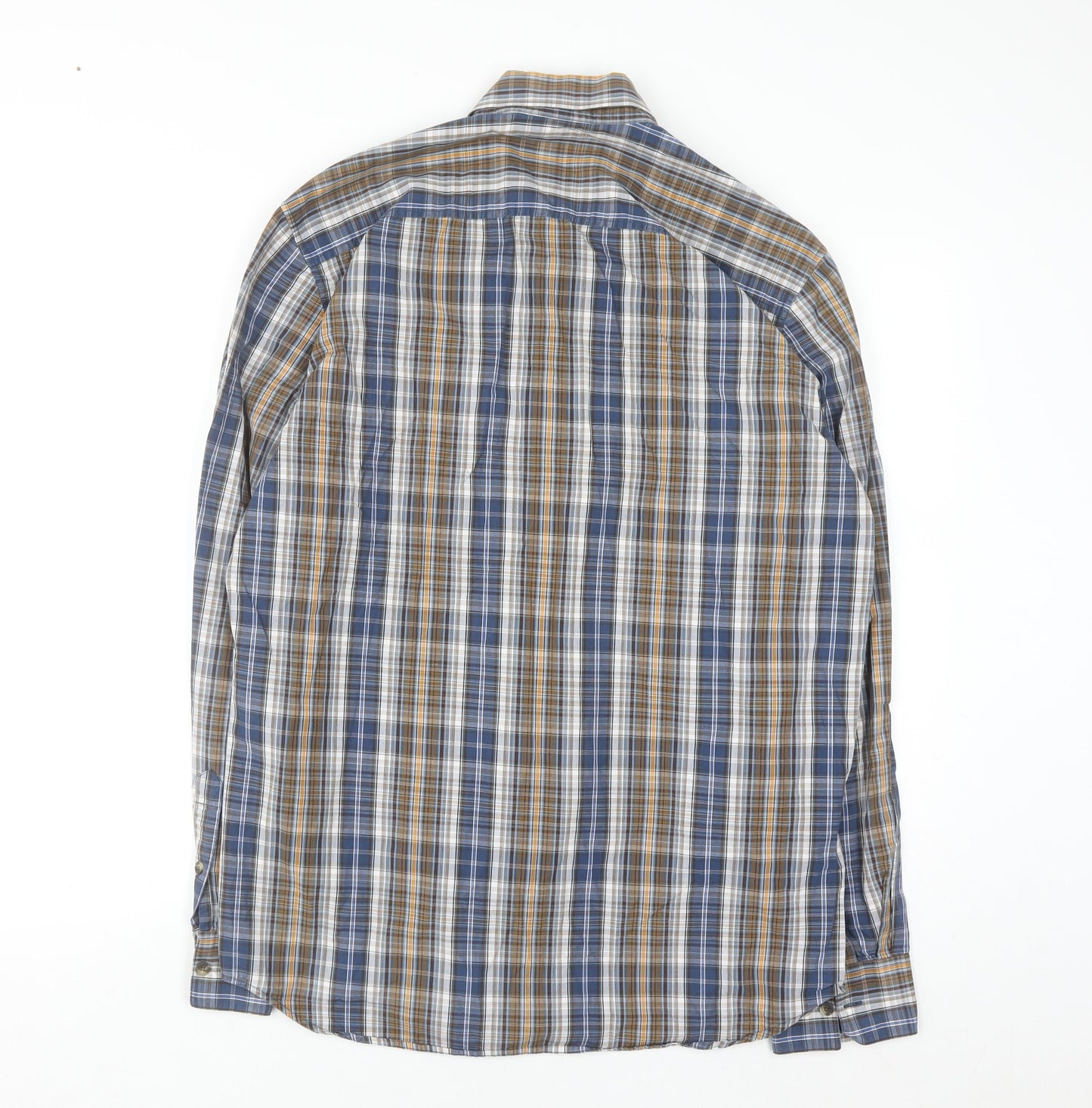 Lerros Men's Blue Check Long Sleeve Cotton Button-Up Shirt Size L