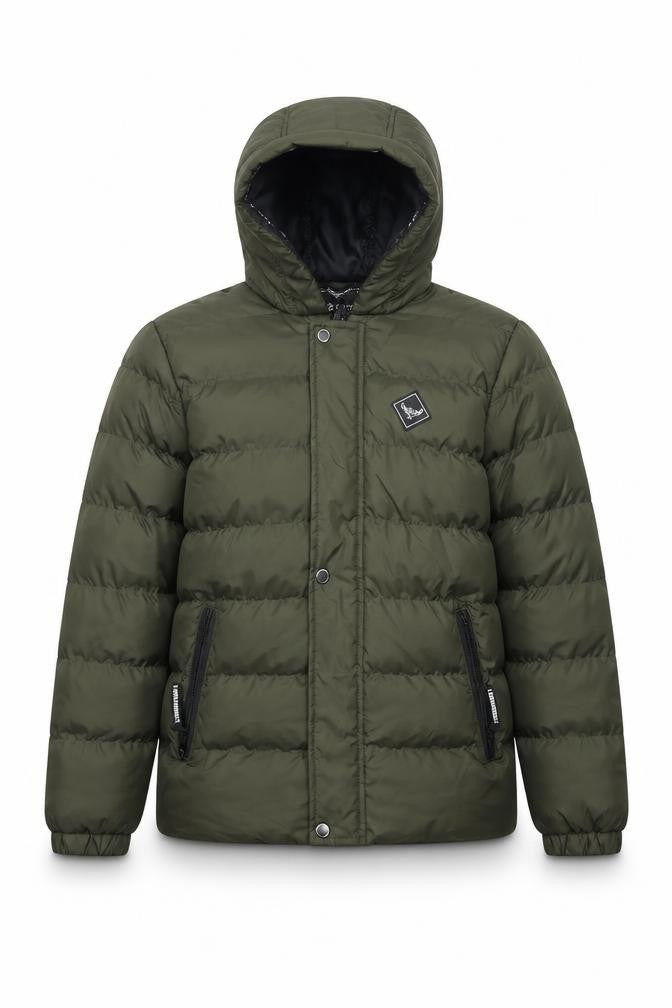 Threadboys Boys Green 11-12 Years Hooded Puffer Jacket Winter Coat