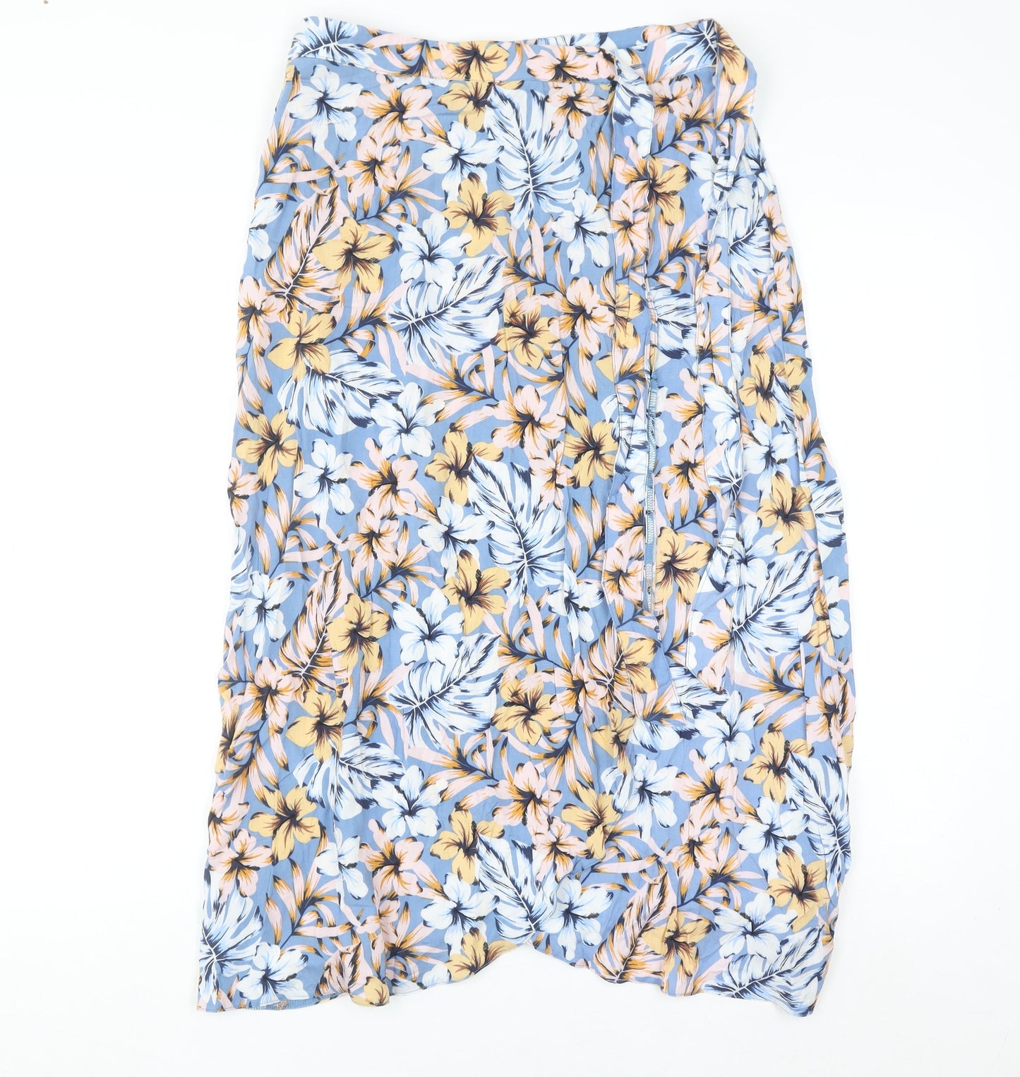 New Look Women's Multicoloured Floral Wrap Midi Skirt Size 10