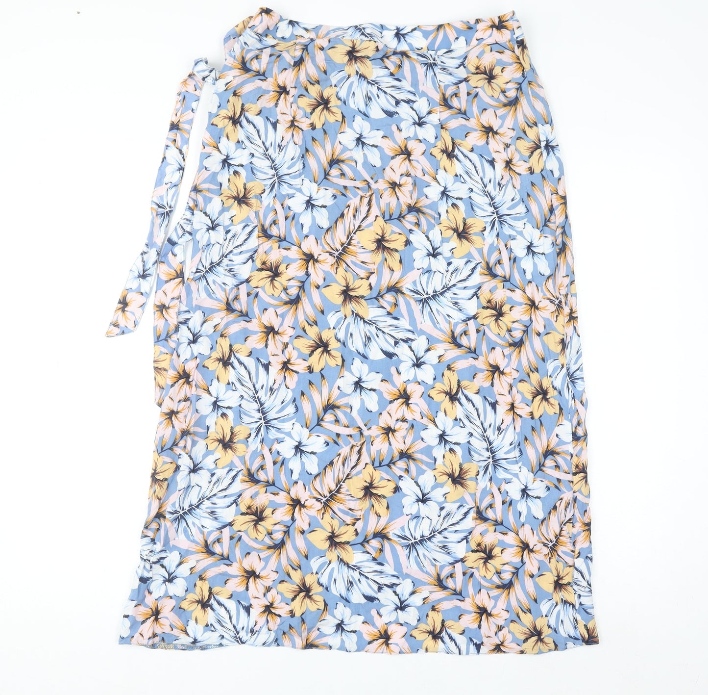 New Look Women's Multicoloured Floral Wrap Midi Skirt Size 10