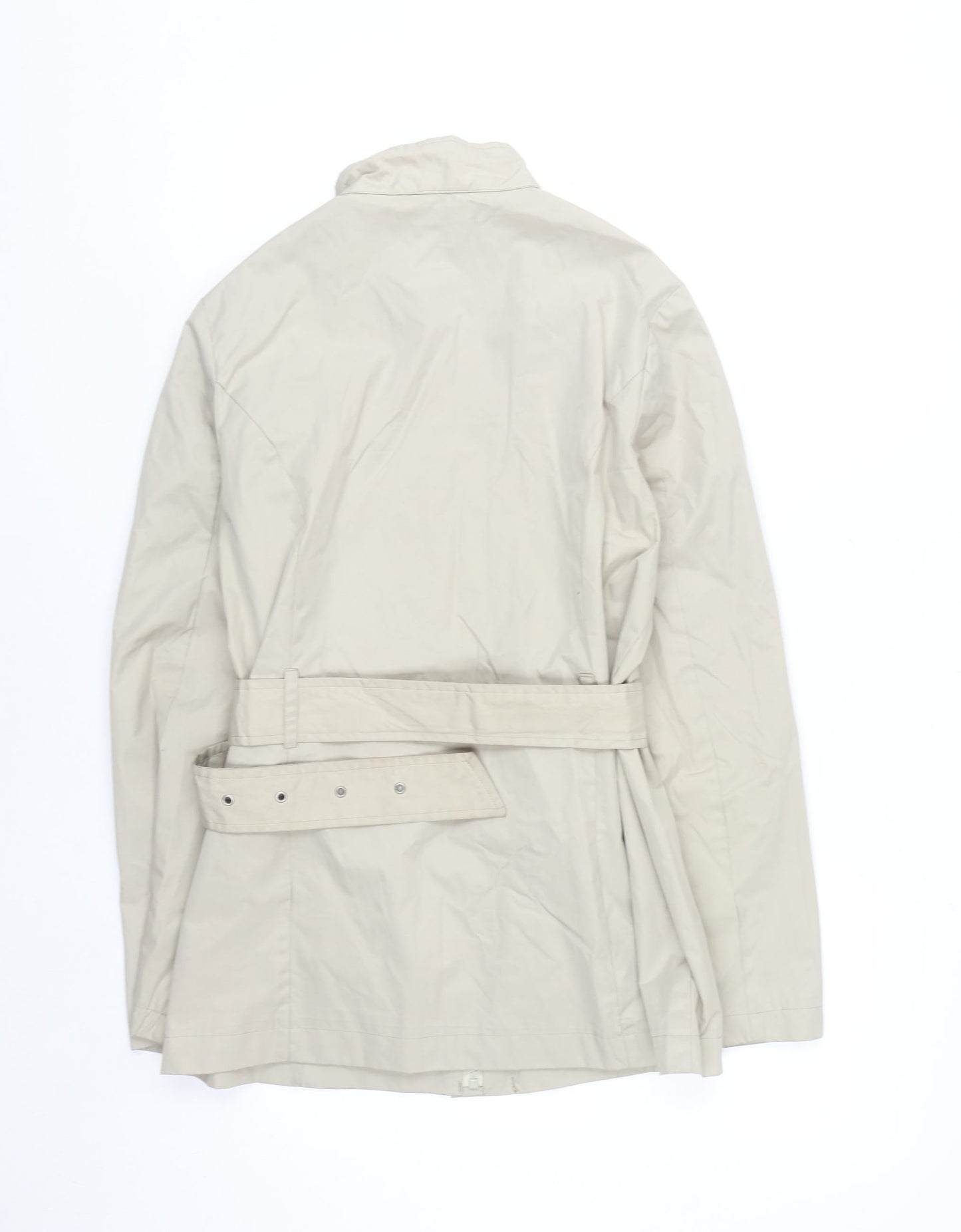 ALIEN OUTERWEAR Womens Beige Belted Trench Coat Size 12