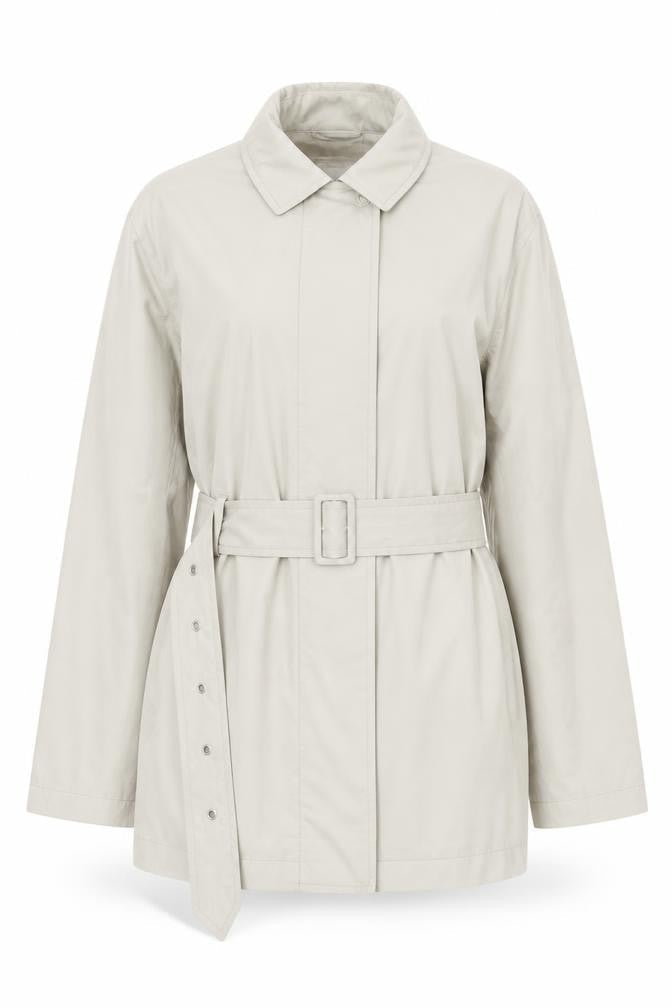 ALIEN OUTERWEAR Womens Beige Belted Trench Coat Size 12