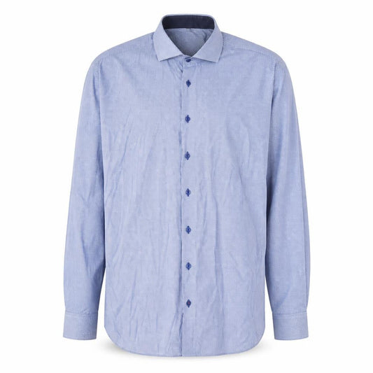Eterna Men's Blue Slim Fit Long Sleeve Cotton Button-Up Shirt Size 17