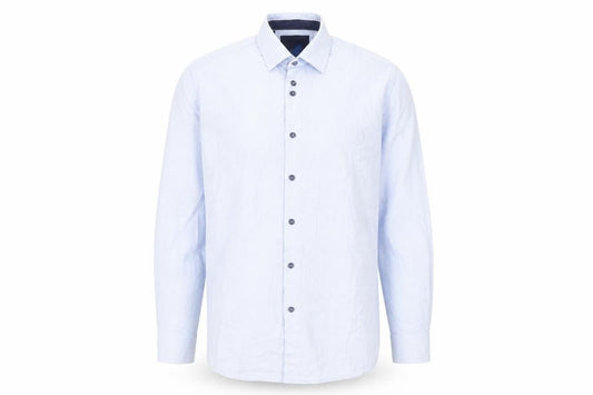 Benetti Luxury Men's Blue Check Slim Fit Cotton Long Sleeve Shirt 16.5in