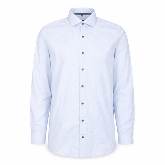 Eterna Men's Blue Slim Fit Long Sleeve Cotton Button-Up Shirt 17