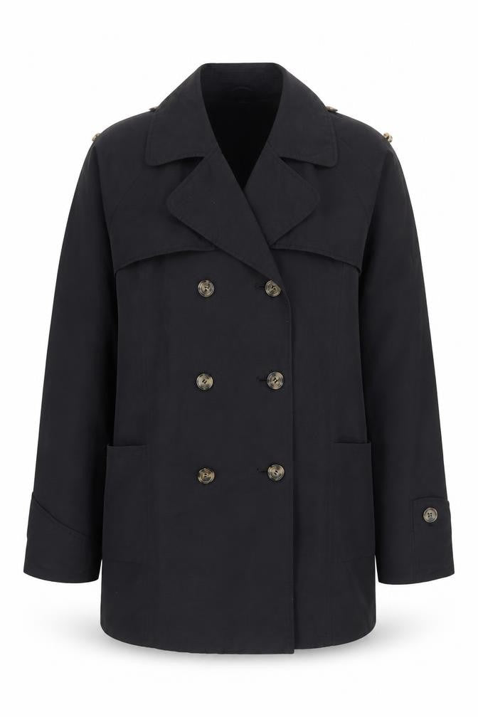 Paul Costelloe Men's Black Trench Coat L Belted Classic Style