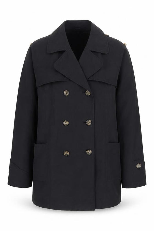 Paul Costelloe Men's Black Trench Coat L Belted Classic Style