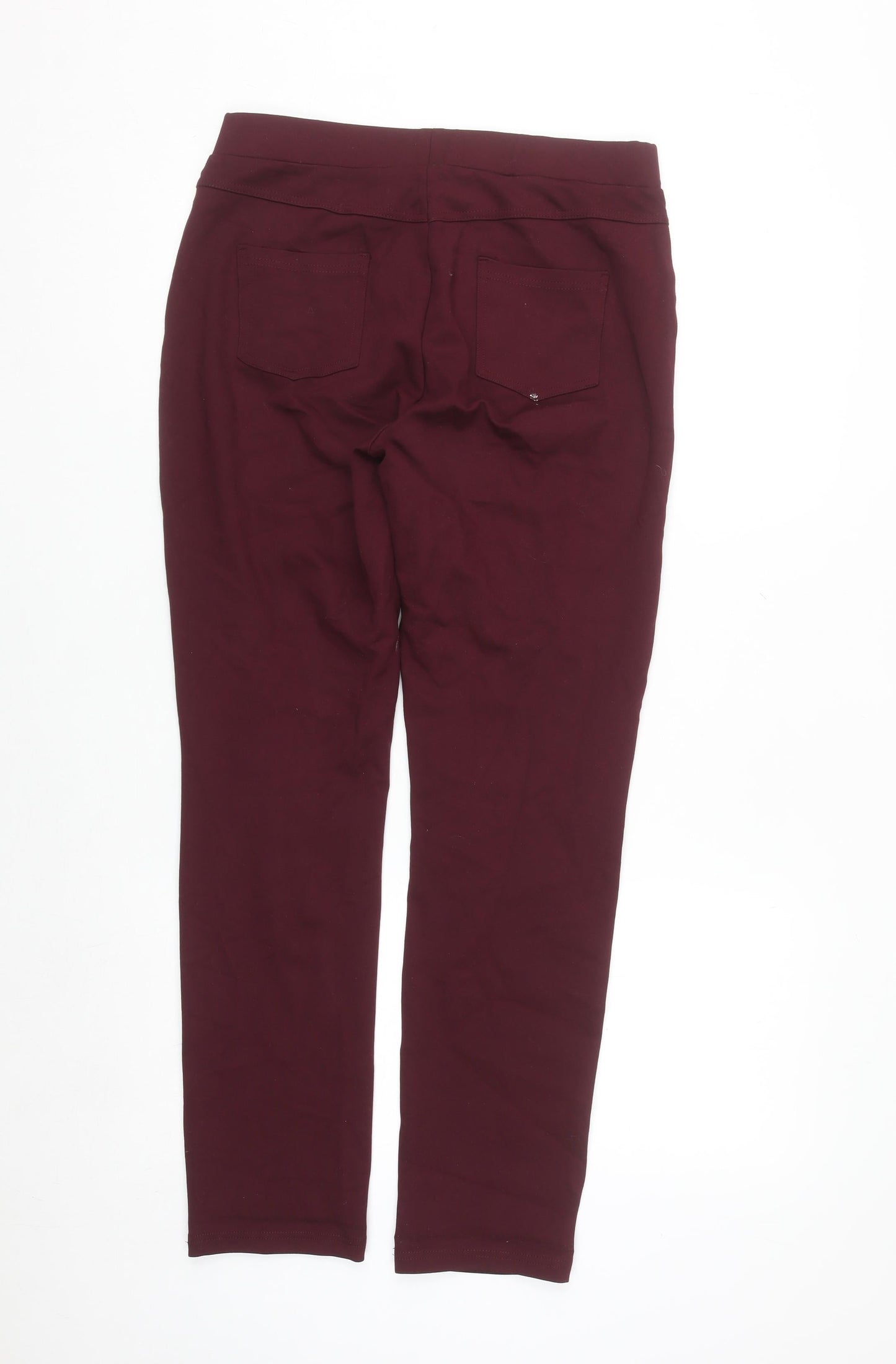 Paco Boutique Womens Red Rhinestone Slim Leg Stretch Leggings Size 12