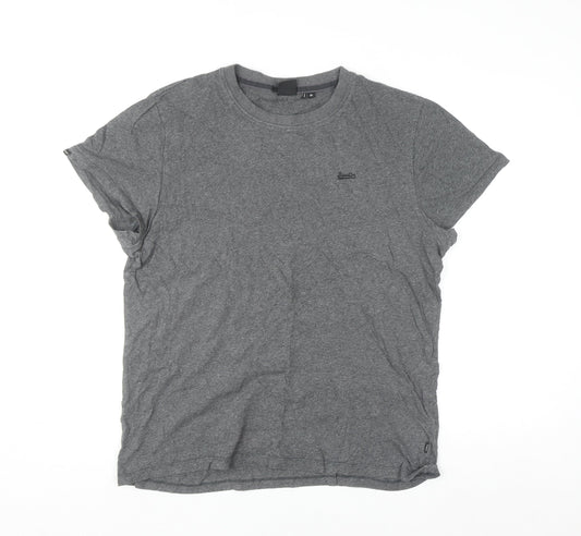 Superdry Studios Men's Grey XL Crew Neck Cotton T-Shirt