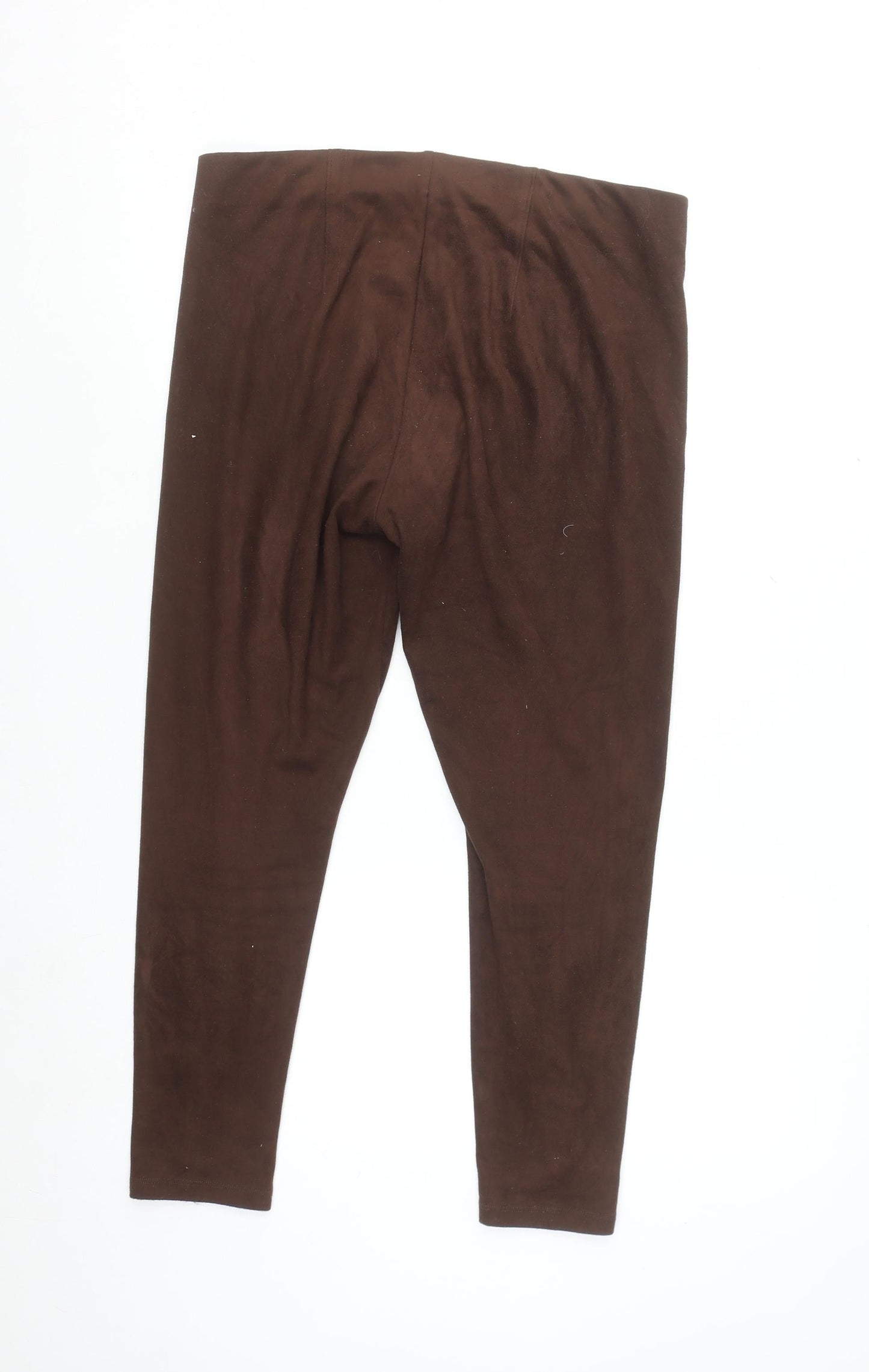 Marks and Spencer Women’s Brown Suede Look Ankle Leggings Size 14 Short