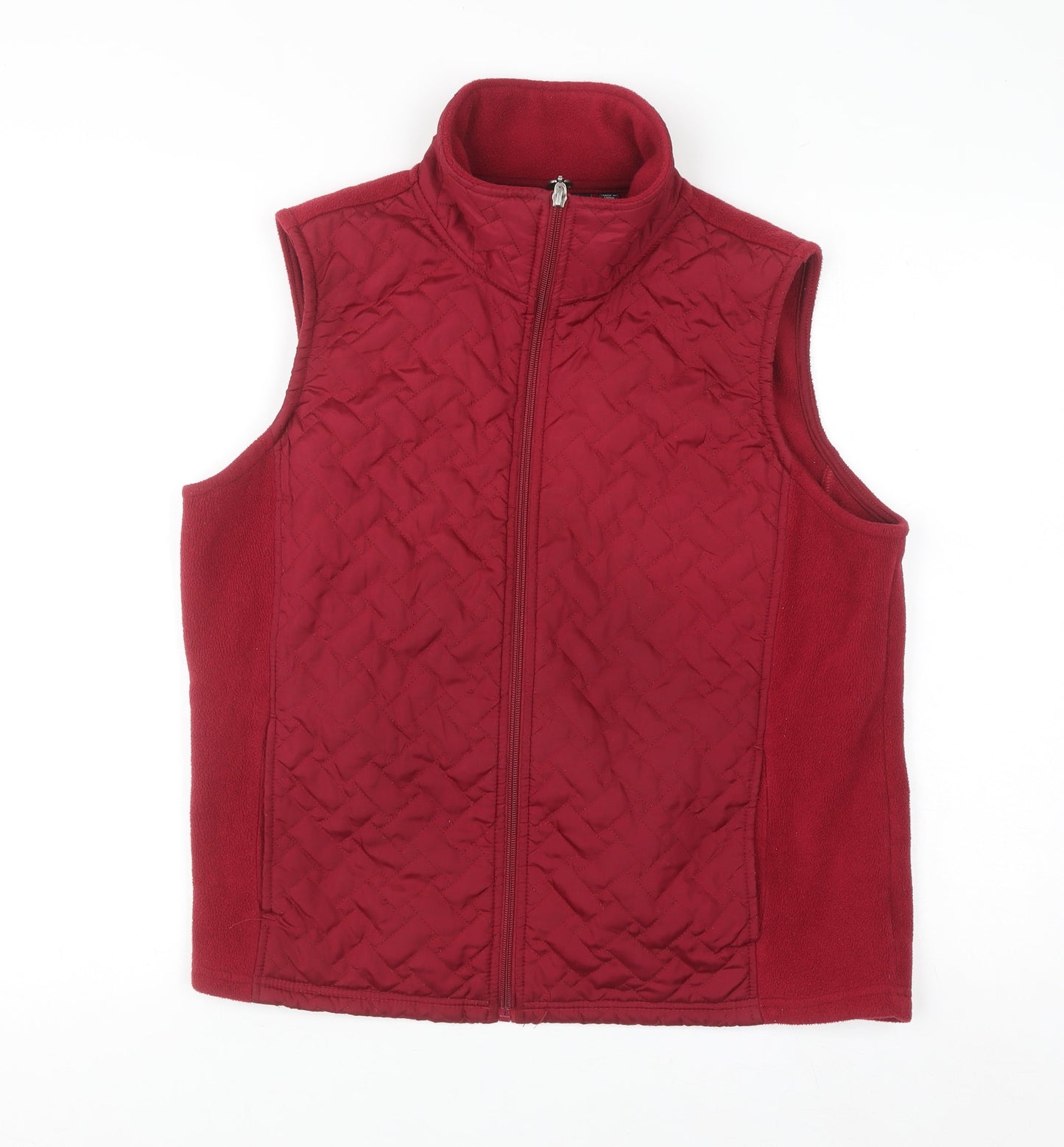 Carole Little Women's Red Quilted Fleece Waistcoat Size L