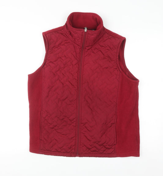 Carole Little Women's Red Quilted Fleece Waistcoat Size L