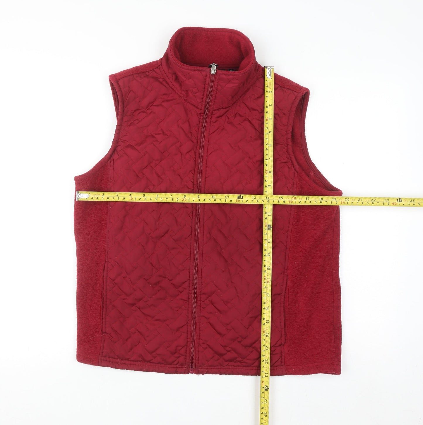 Carole Little Women's Red Quilted Fleece Waistcoat Size L