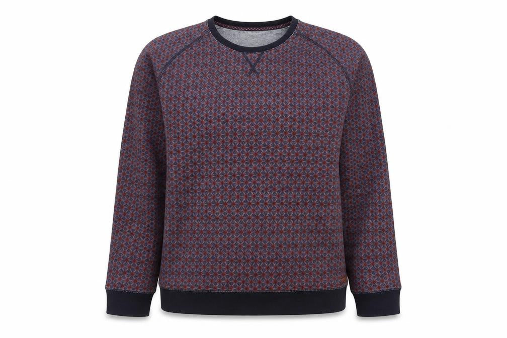 Ted Baker Women Blue Red Patterned Cotton Sweatshirt Size 14 Regular