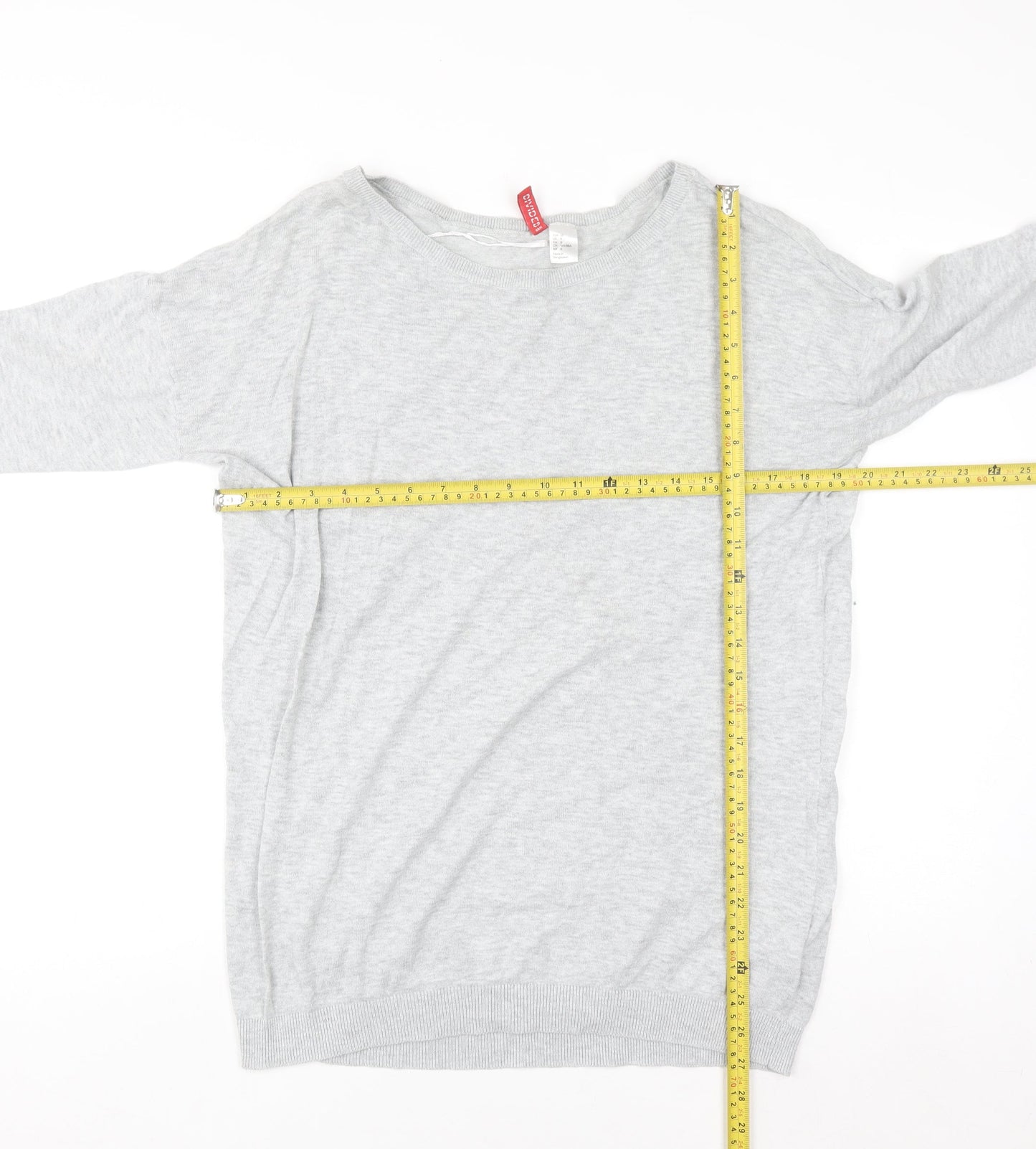 H&M Womens Light Grey Cotton Jumper Size 12