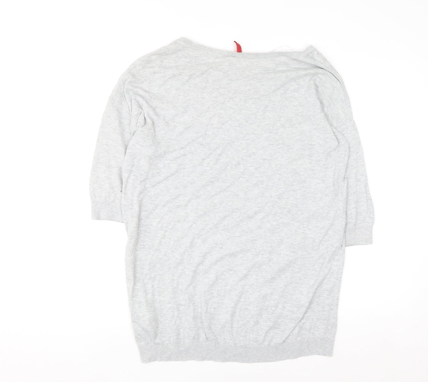 H&M Womens Light Grey Cotton Jumper Size 12