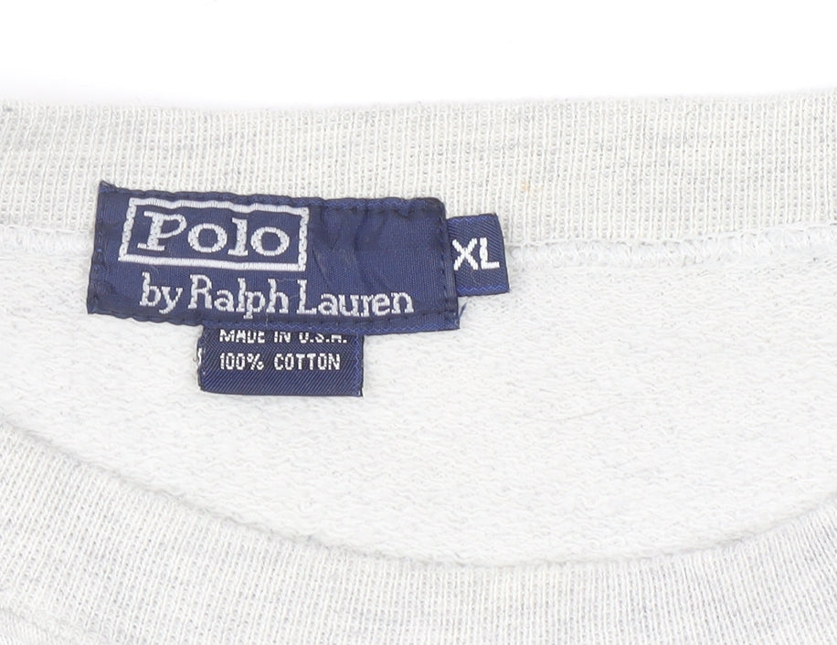 Ralph Lauren Mens Grey XL Pullover Sweatshirt Long Sleeve Classic