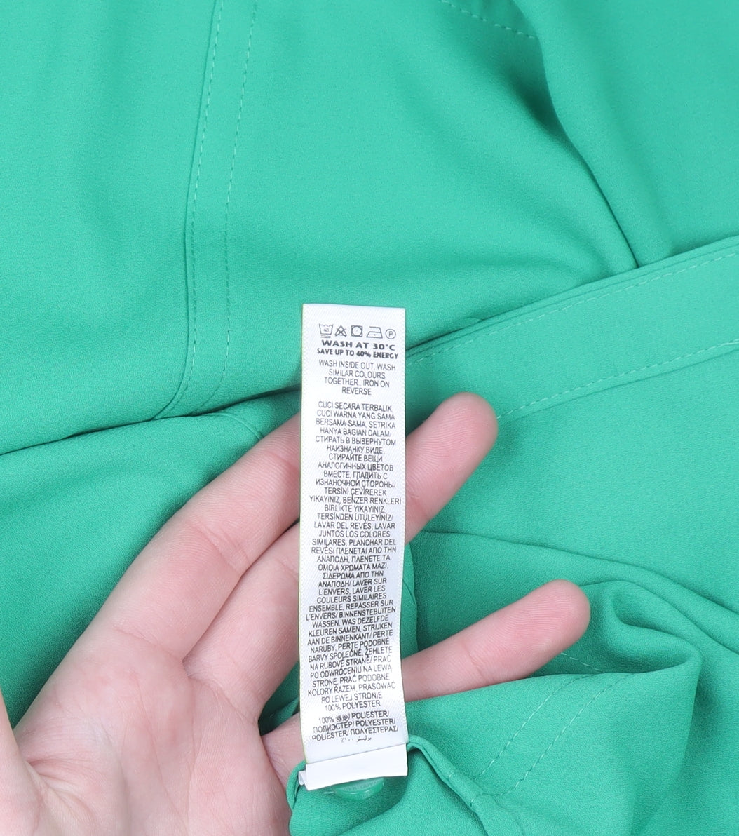 Marks and Spencer Women’s Green V-Neck Long Sleeve Blouse UK 8