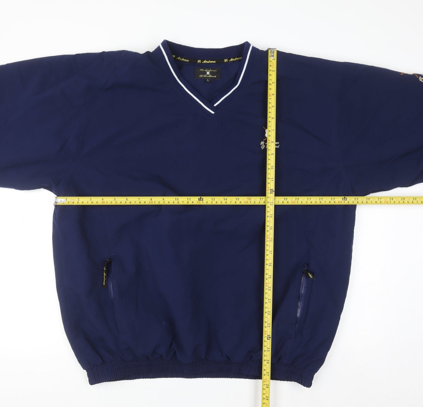 St. Andrews of Scotland Men’s Blue V-Neck Golf Pullover Sweatshirt L