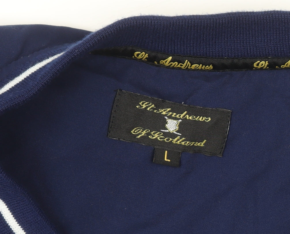 St. Andrews of Scotland Men’s Blue V-Neck Golf Pullover Sweatshirt L