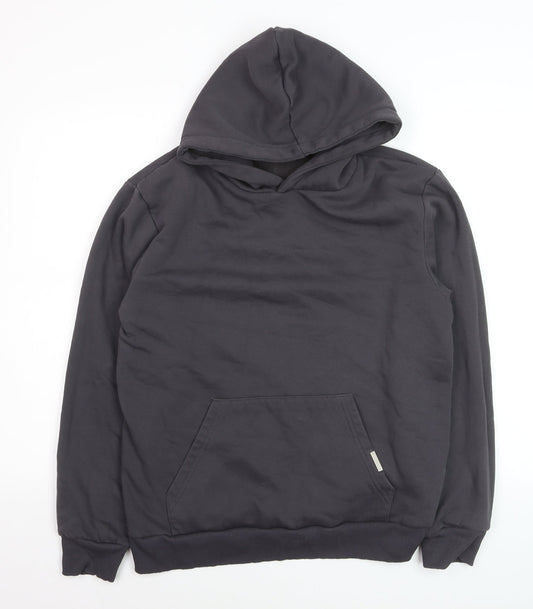Preloved Closure London Men's Black Pullover Hoodie Medium Cotton Blend - Front