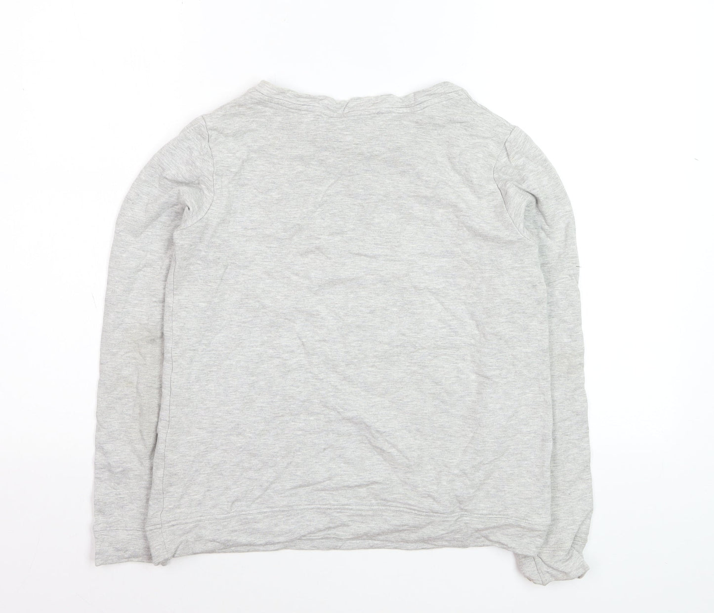 Oasis Girls Grey Floral Pullover Jumper Small Viscose Blend Long Sleeve