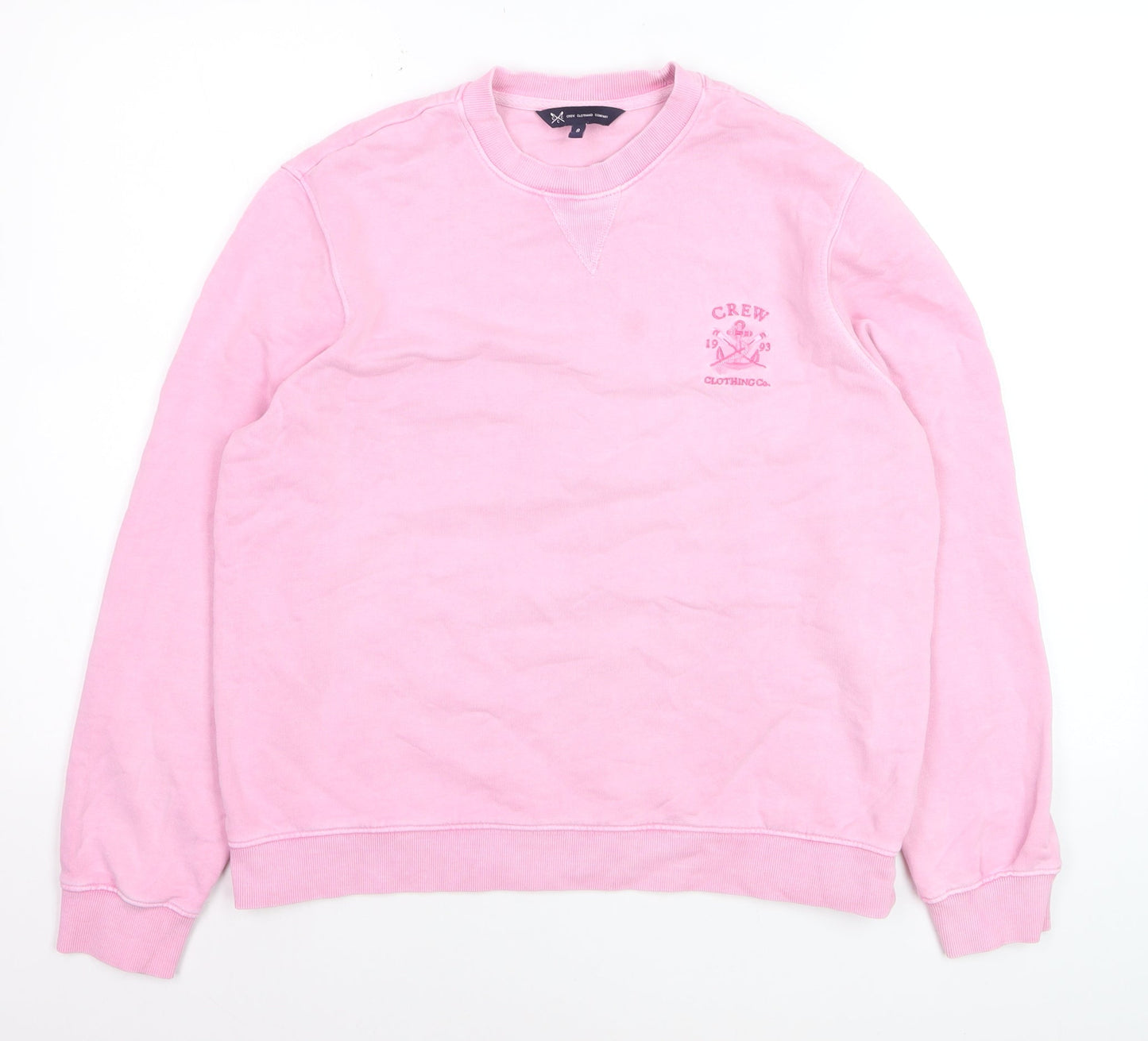 Crew Clothing Women Pink Cotton Elastane Pullover Sweatshirt Size 8