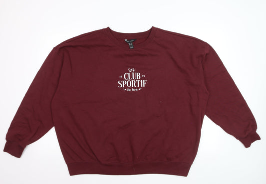 Preloved New Look Mens Red XL Pullover Sweatshirt Le Club Sportif Crew Neck - Front