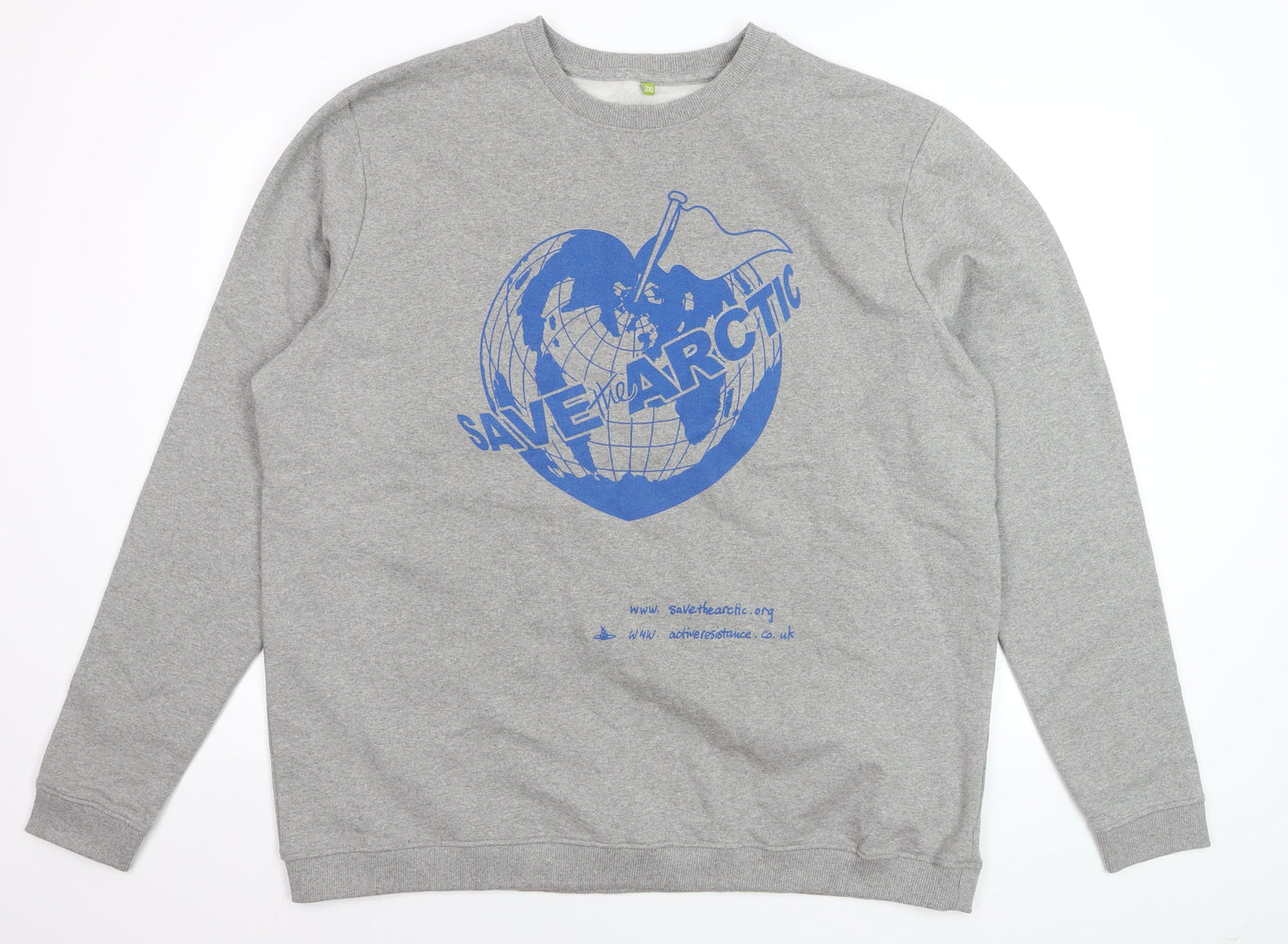 Teemill Men's Grey Graphic Print Sweatshirt 2XL Organic Cotton Crew Neck