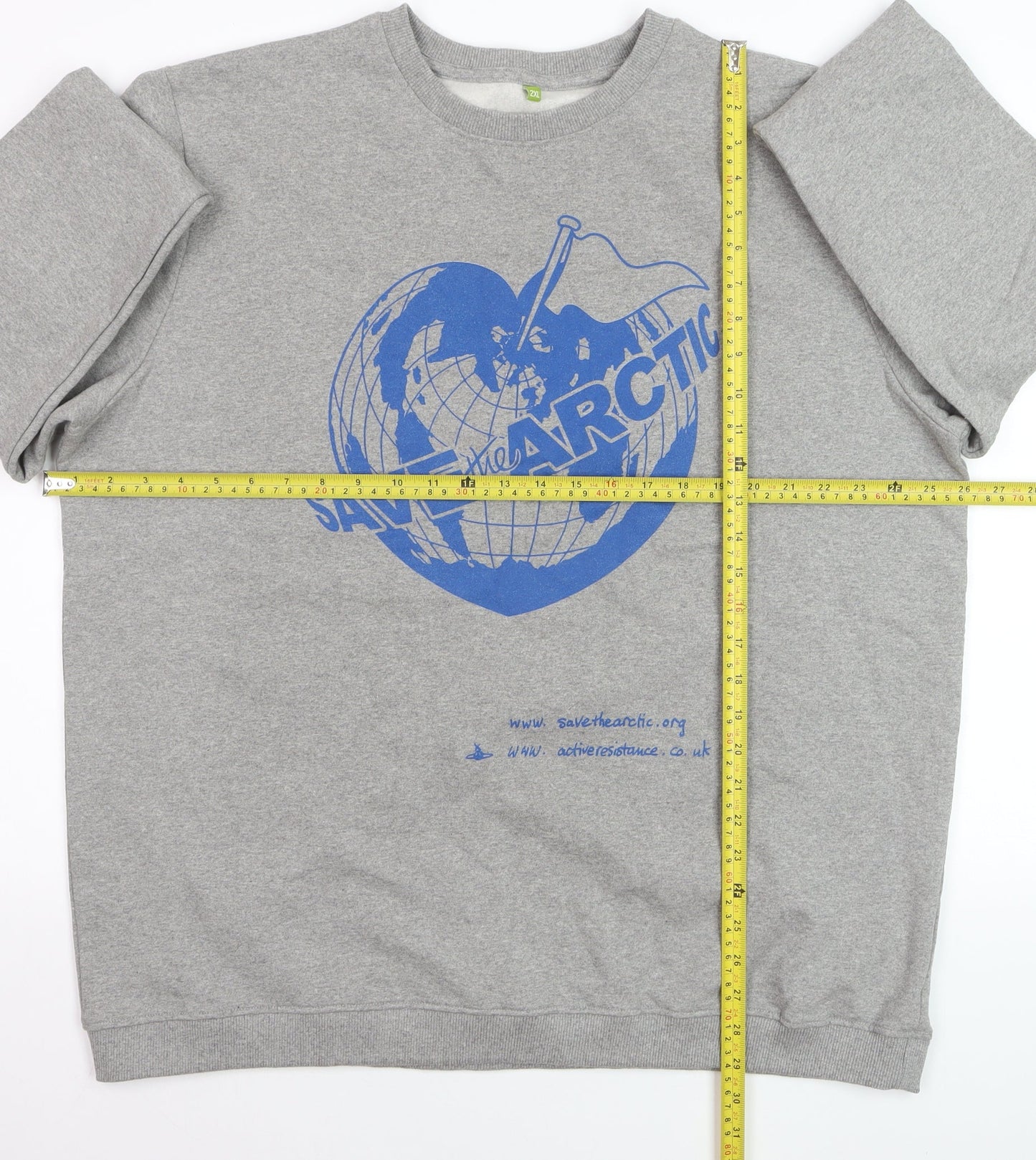 Teemill Men's Grey Graphic Print Sweatshirt 2XL Organic Cotton Crew Neck