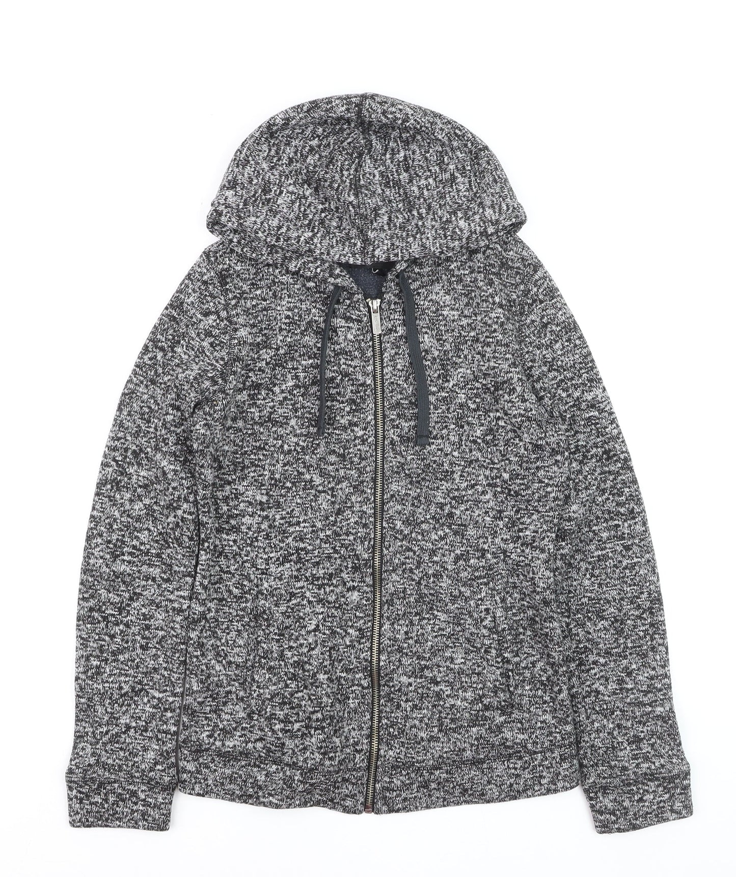 Next Women Grey Size 6 Hooded Knit Full Zip Activewear Jacket