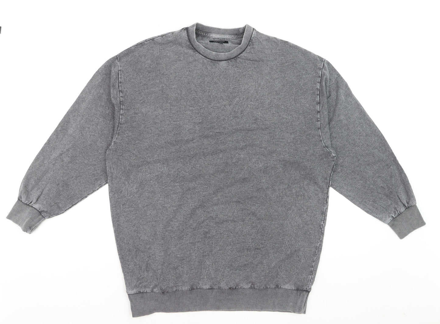 JD Williams Women Grey Cotton Sweatshirt Size 12 Crew Neck Pullover