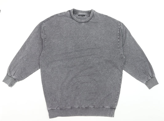 JD Williams Women Grey Cotton Sweatshirt Size 12 Crew Neck Pullover