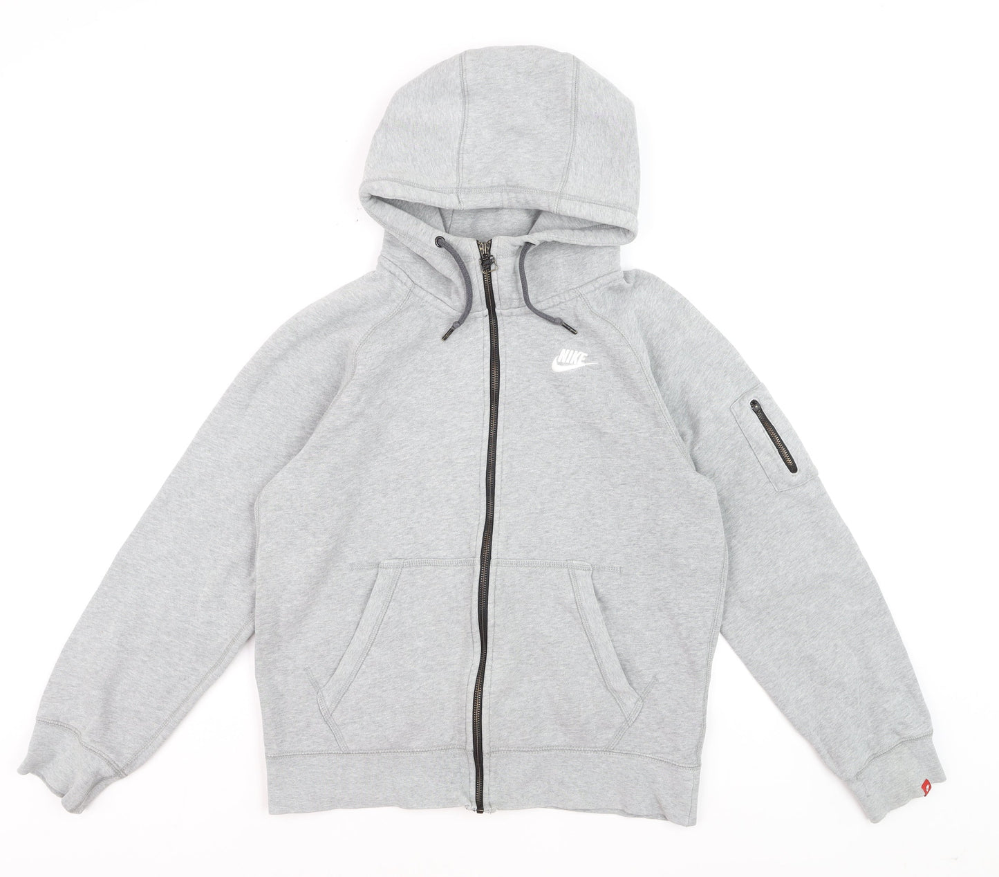 Nike Men's Grey Full Zip Hoodie Small Fleece Sweatshirt