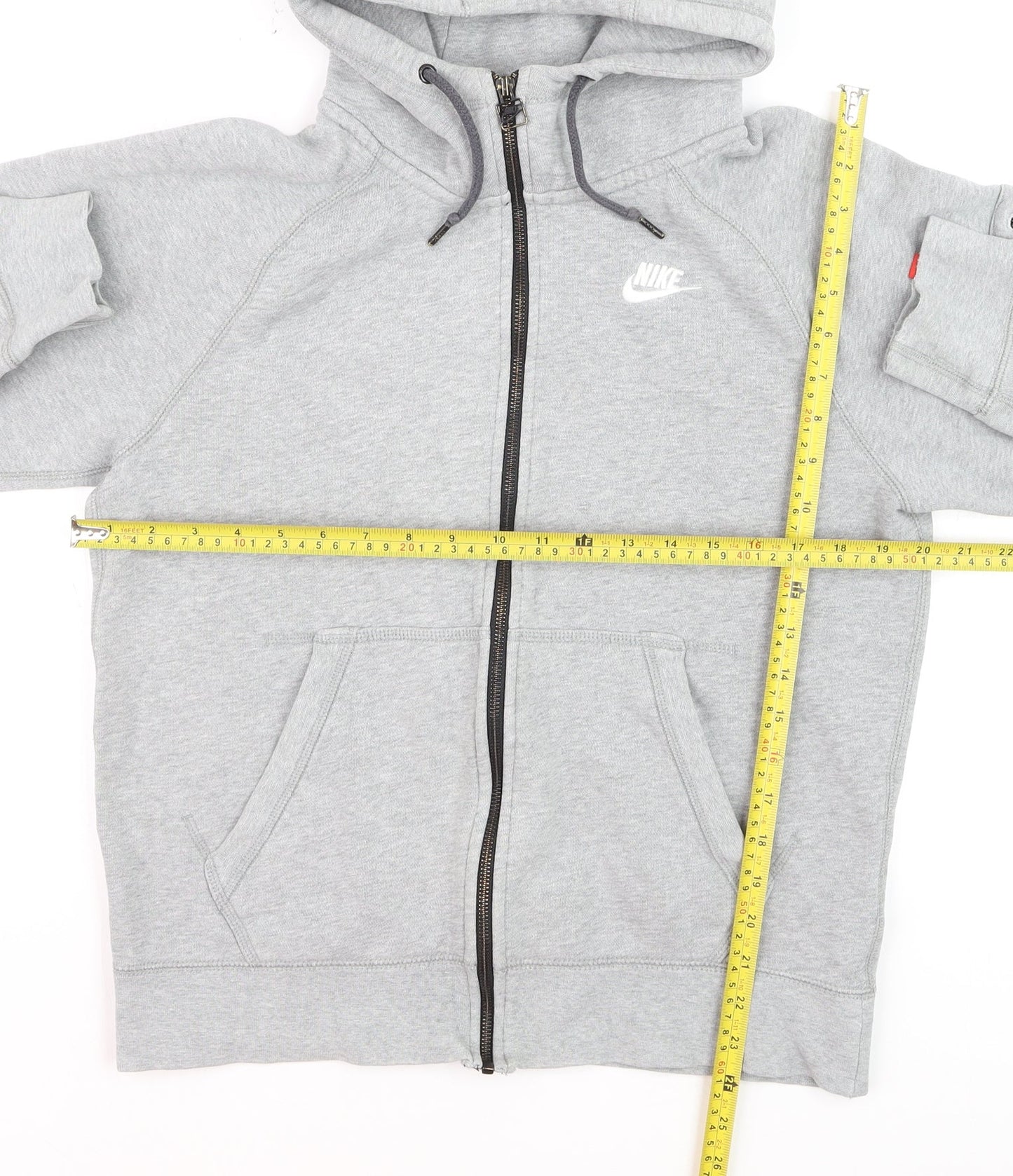 Nike Men's Grey Full Zip Hoodie Small Fleece Sweatshirt