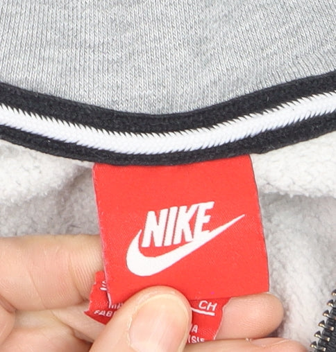 Nike Men's Grey Full Zip Hoodie Small Fleece Sweatshirt