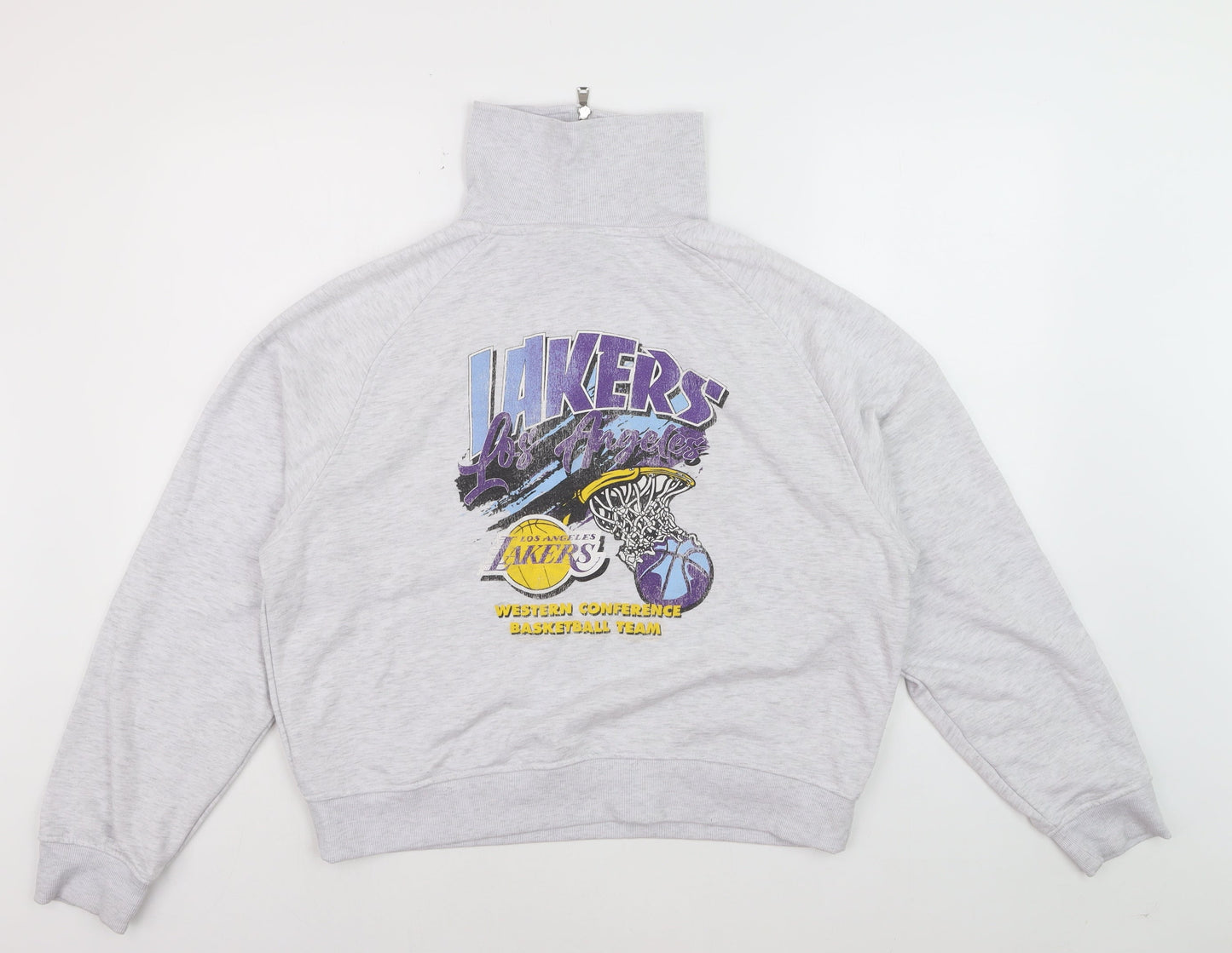 NBA Los Angeles Lakers Grey 1/4 Zip Sweatshirt Women M Regular Fit