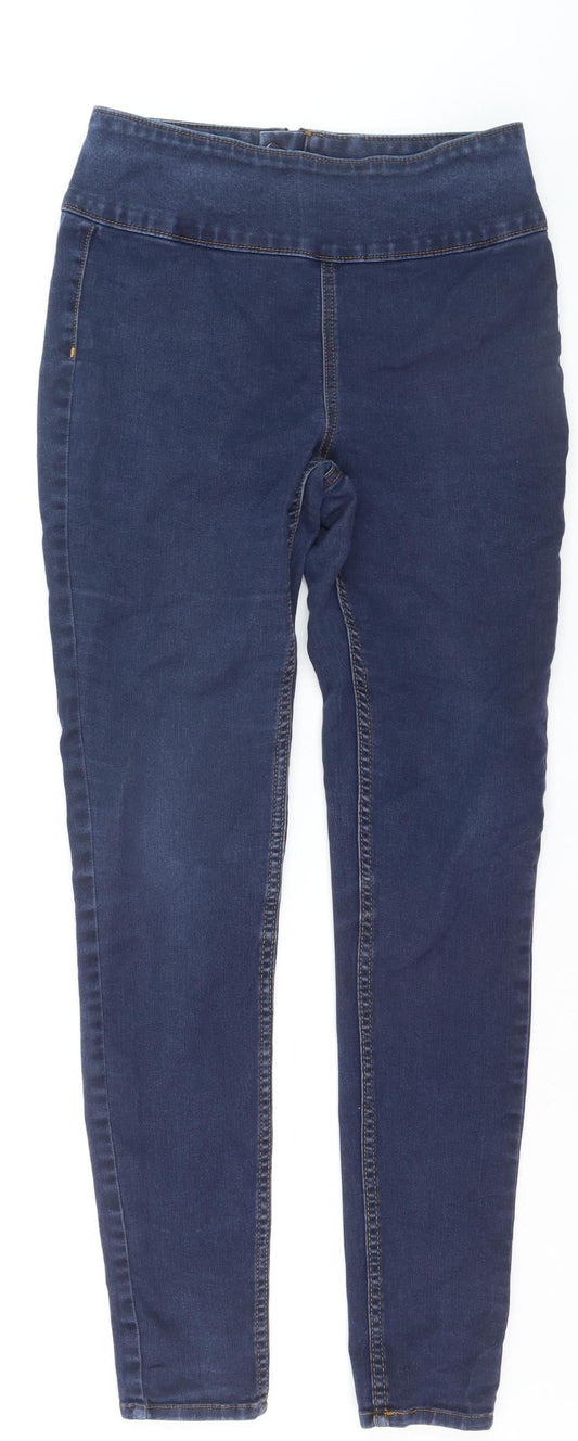 Pieces Womens Blue High Rise Jegging Jeans Size L Slim Fit Stretch Denim