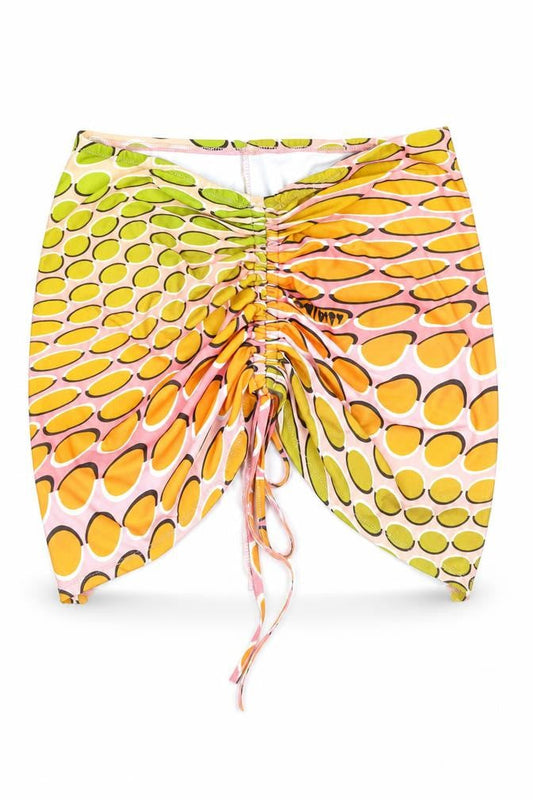 OMIGHTY Women Multicoloured Geometric Swim Skirt Size M Retro Style