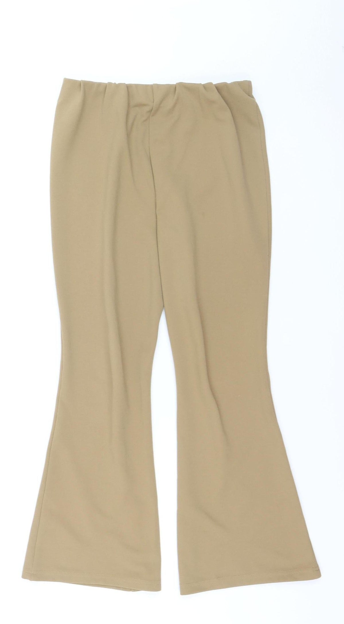 Vero Moda Women Beige Flared Jersey Stretch Trousers Size S